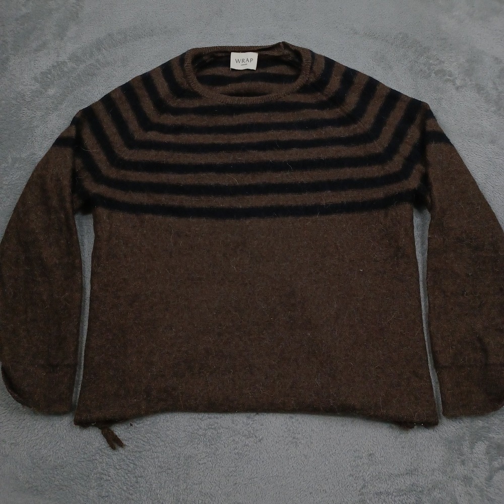 Wrap London Sweater Womens 8 Brown Baby Alpaca Pullover Preppy